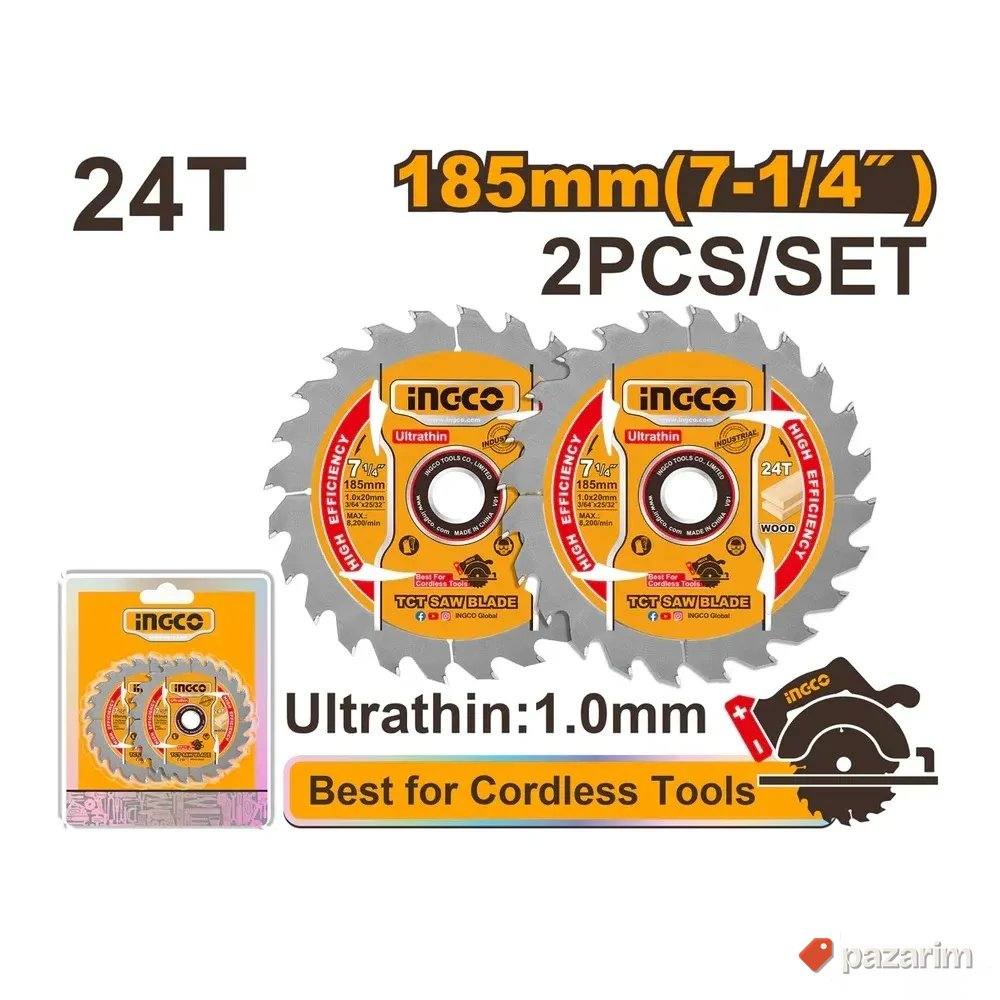 Set lista testere za drvo TSB1853 185 mm 24T SUPER INGCO 1