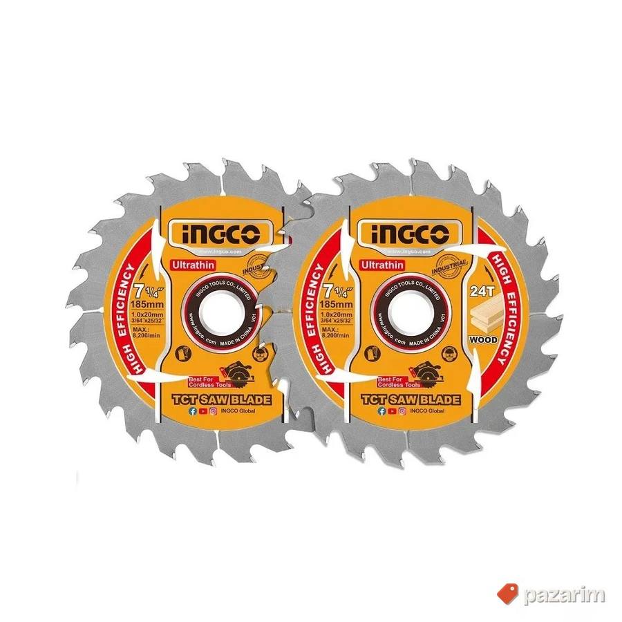 Set lista testere za drvo TSB1853 185 mm 24T SUPER INGCO 2