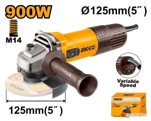 INGCO Brusilica sa POTENCIOMETROM 900W 125mm AG900285