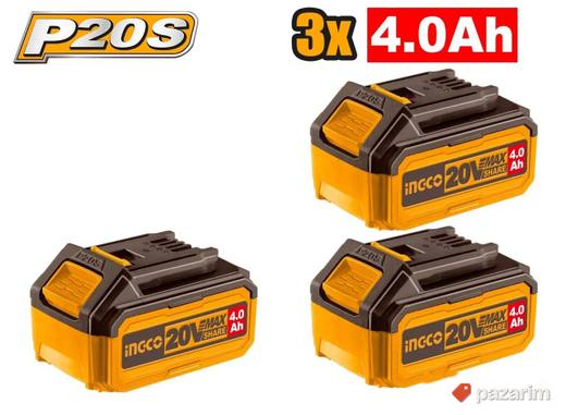 INGCO COSLI251296E Akum. Set Baterija 20V 3 x 4.0Ah