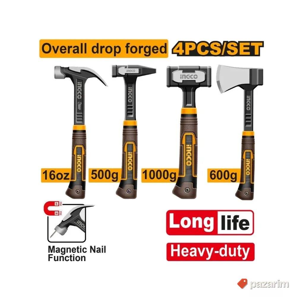 SUPER INGCO HCH9004L Set Čekića i Sekire 4 u 1 (Heavy Duty) 1