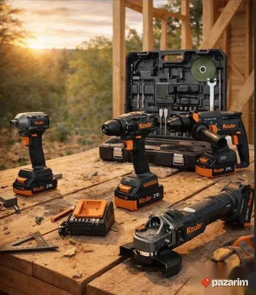 KZUBR Set Aku Alata 4u1 BRUSHLESS (21V) + 4 Baterije – NOVO!