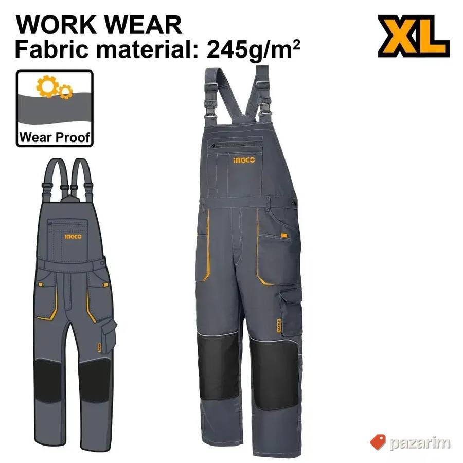INGCO Radne Pantalone Sa Tregerima WUCT8033 - Kombinezon 2