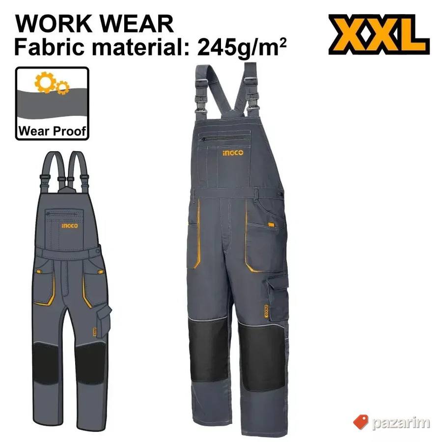 INGCO Radne Pantalone Sa Tregerima WUCT8033 - Kombinezon 3