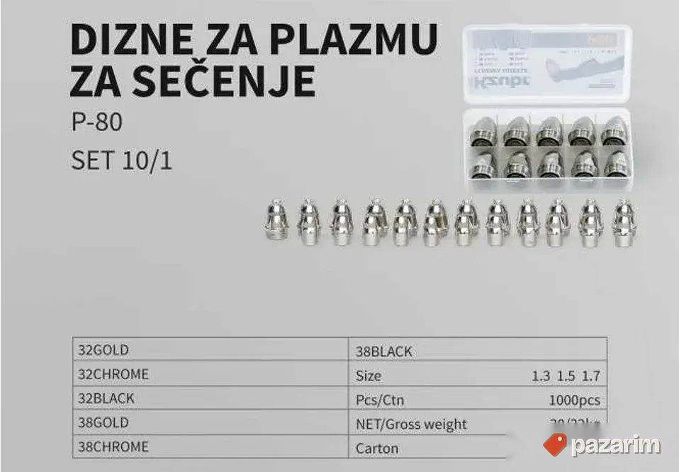KZUBR P80 Dizne za Plazmu za Sečenje - SET 10/1 1