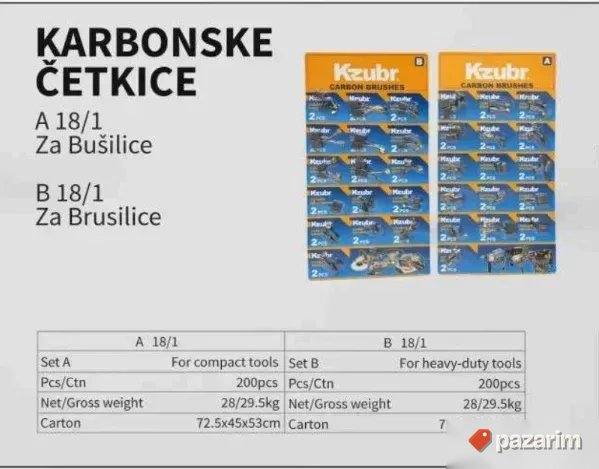 Kzubr karbonske četkice za bušilice i brusilice – Set 18 u 1 1