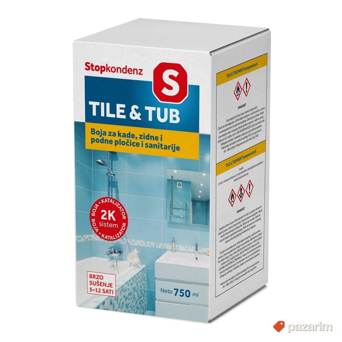 Stop Kondenz Tile & Tub Paint - Boja za pločice i kadu 750ml 1
