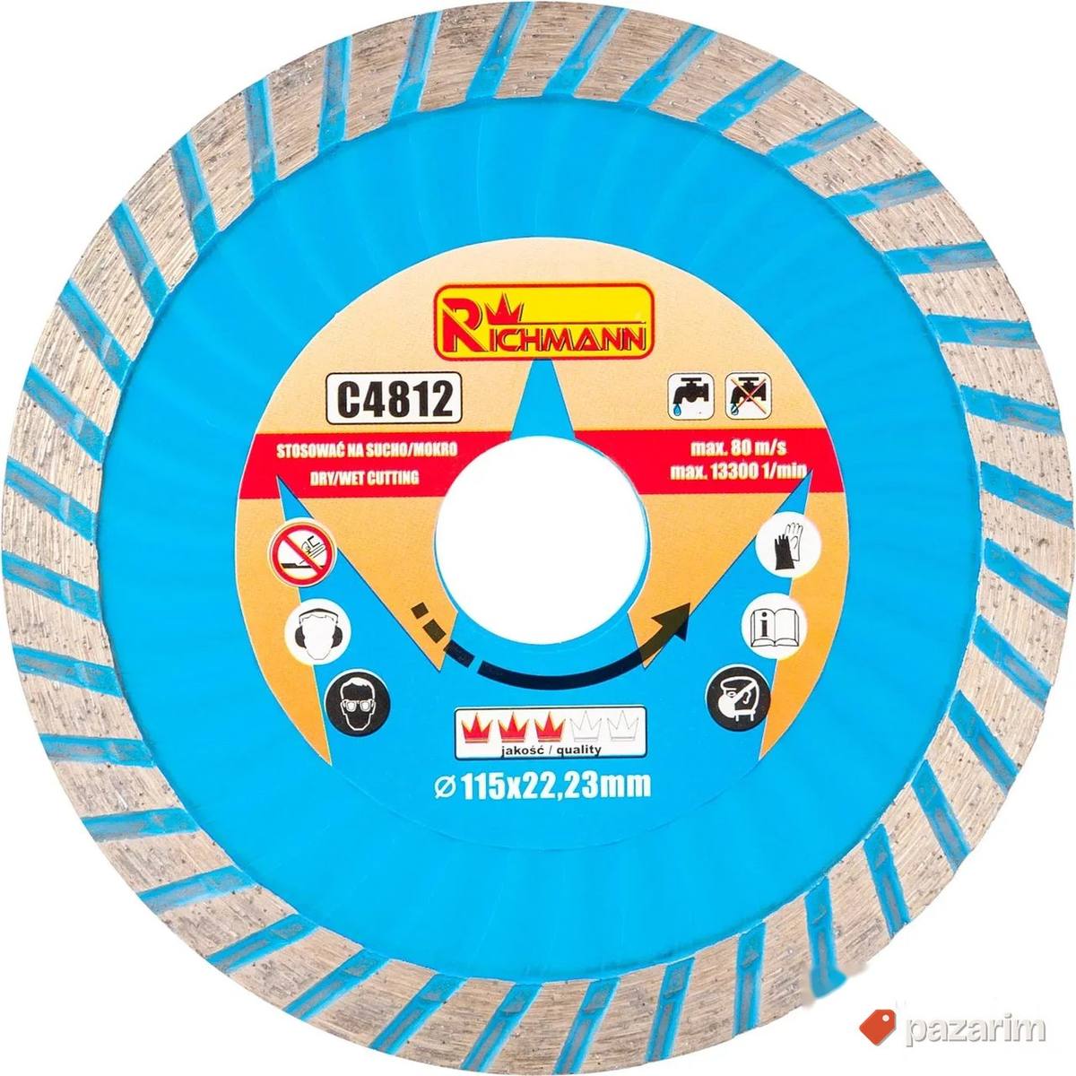 Richmann Dijamantska Ploča Turbo 115mm Beton, Cigla, Crep.. 1