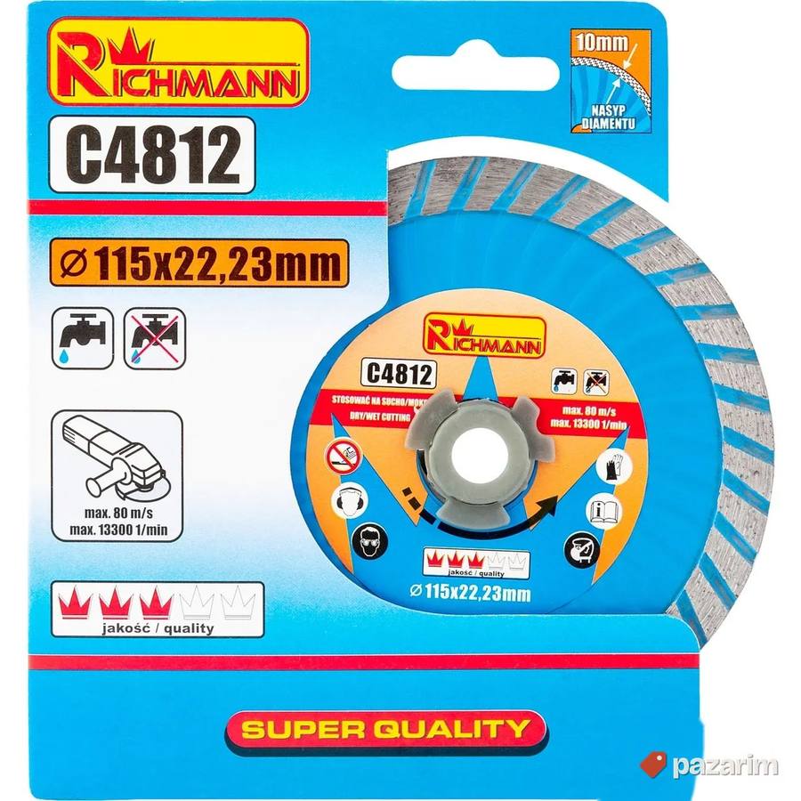 Richmann Dijamantska Ploča Turbo 115mm Beton, Cigla, Crep.. 2