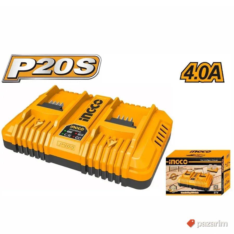INGCO Dupli Brzi Punjač 20V FCLI2034 / Za dve P20S baterije 1