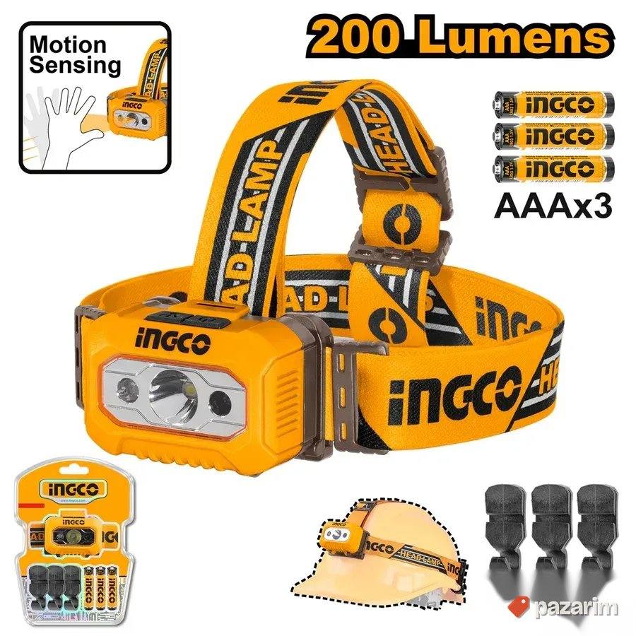 INGCO Naglavna LED Lampa 200lm HHL013AAA8 / Sa Senzorom Pok. 1
