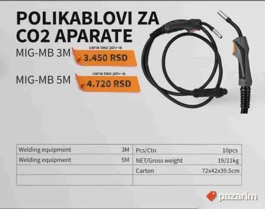 Kzubr Polikablovi za CO2 aparate od 3m i 5m
