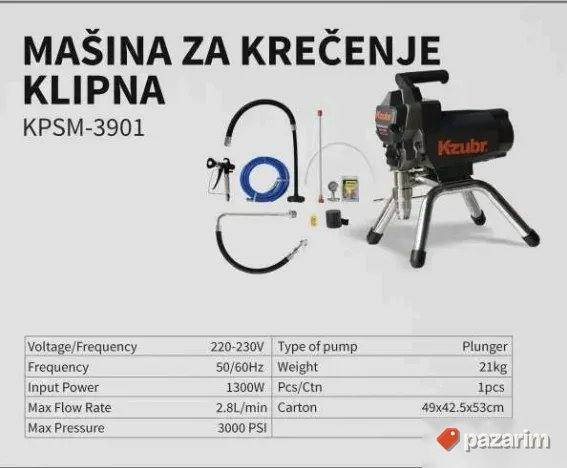 Kzubr Profesionalna Mašina za Krečenje Klipna KPSM-3901 1