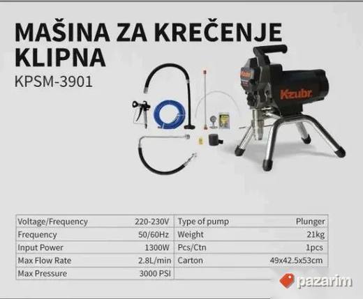 Kzubr Profesionalna Mašina za Krečenje Klipna KPSM-3901