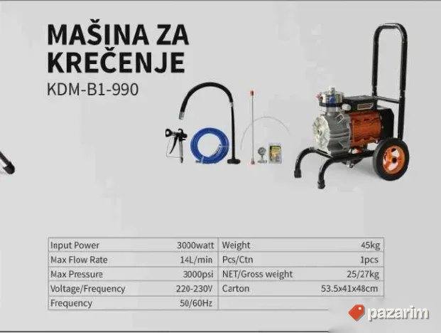 Kzubr Profesionalna Mašina za Krečenje KDM-B1-990 (3000W) 1