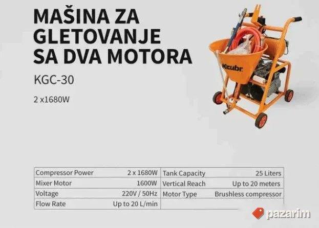 Mašina za gletovanje KZUBR KGC-30 sa dva motora 1