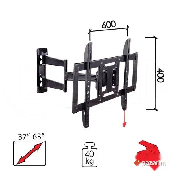 Nosač za TV N117 Crna (37"-63" / do 40kg) Zglobni 1