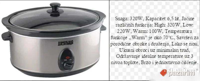 Domaćica krčko 650W / Aparat za sporo kuvanje 6.5L 1