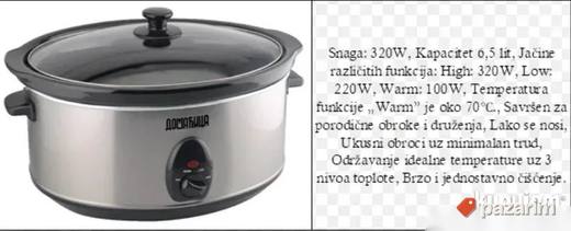 Domaćica krčko 650W / Aparat za sporo kuvanje 6.5L