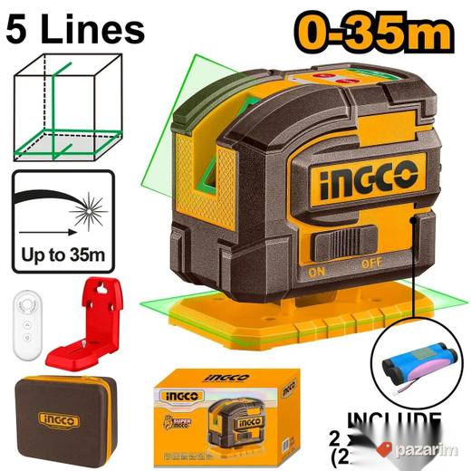 INGCO Samonivelišući Zeleni Laser 5 Linija 35m HLL306502