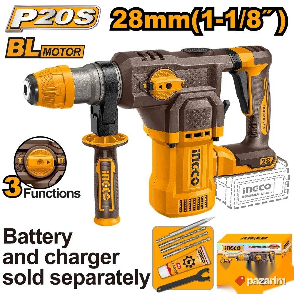 INGCO Aku Hamer SDS Plus 28mm 4.5J CRHLI20286 (SOLO) 1