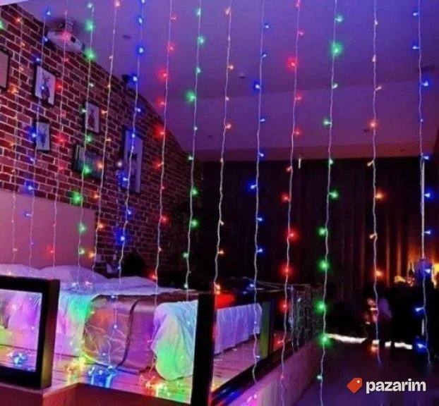 Zavese za Dekoraciju 3x3m Vise boja Led Creva Lampioni Kugle 6