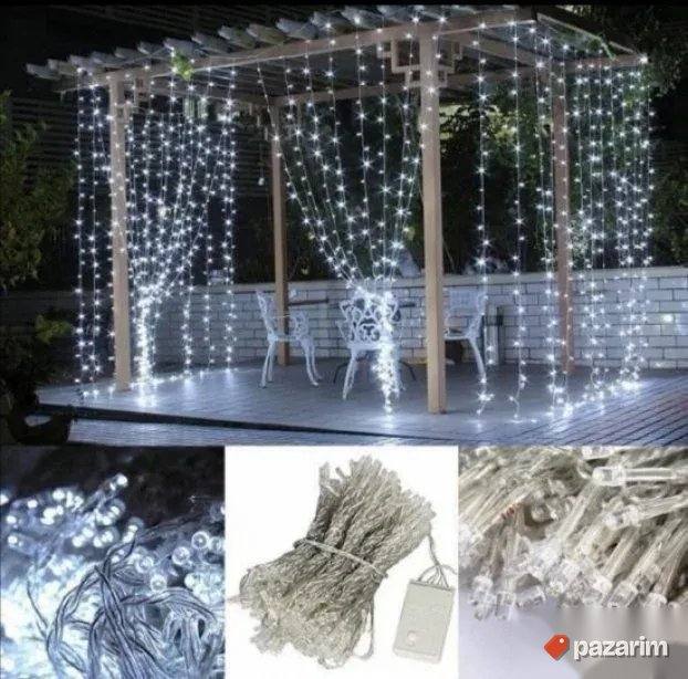 Zavese za Dekoraciju 3x3m Vise boja Led Creva Lampioni Kugle 8