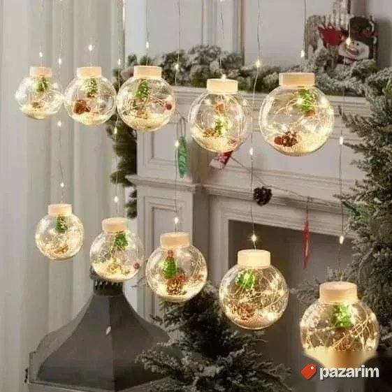 Kugle Snesko i Deda Mraz LED Zavesa NOVO Novogodisnje LED 1