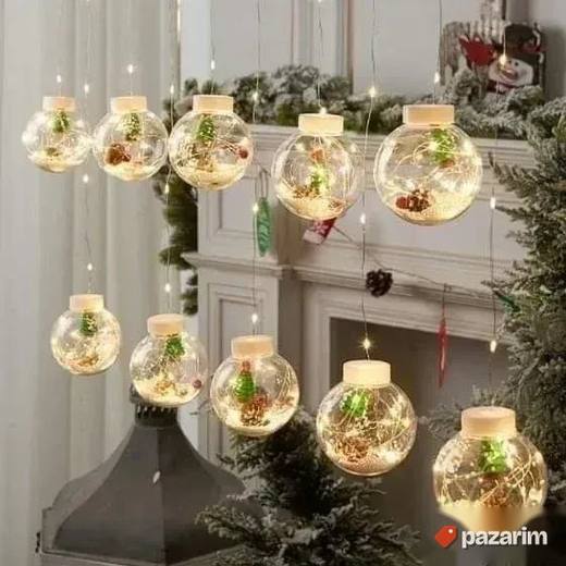 Kugle Snesko i Deda Mraz LED Zavesa NOVO Novogodisnje LED