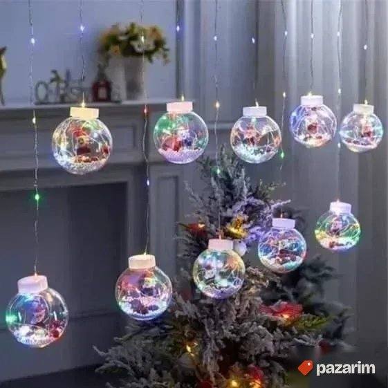 Kugle Snesko i Deda Mraz LED Zavesa NOVO Novogodisnje LED 4