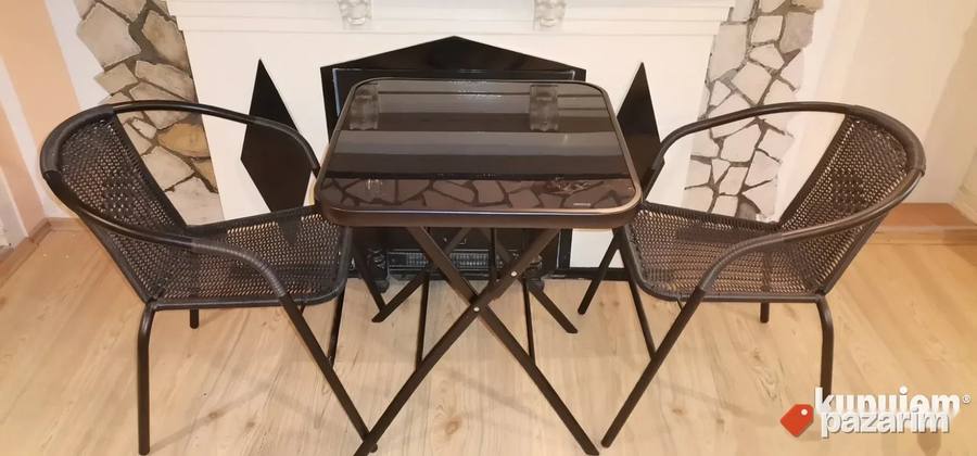 Bastenski Stolovi Na Rasklapanje Sa Kaljenim Staklom 60x60x7 3