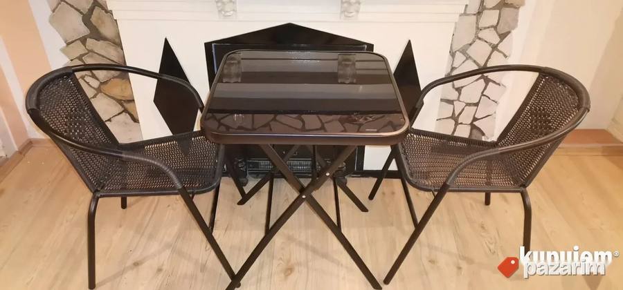 Bastenski Sto Sa Kaljenim Staklom 60-80 100cm Precnik AKCIJA 2