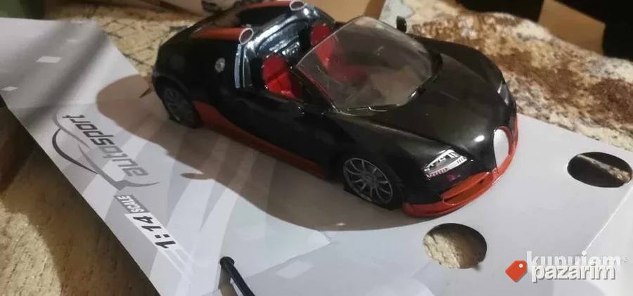 Ogroman Automobil na Daljinski Bugatti 27x13cm Novo 4