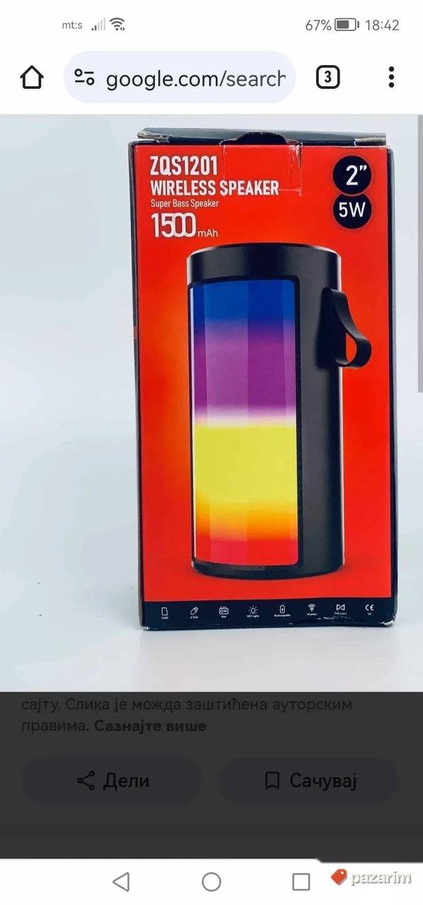 Bluetooth Zvucnik ZQS1201 Novo 3