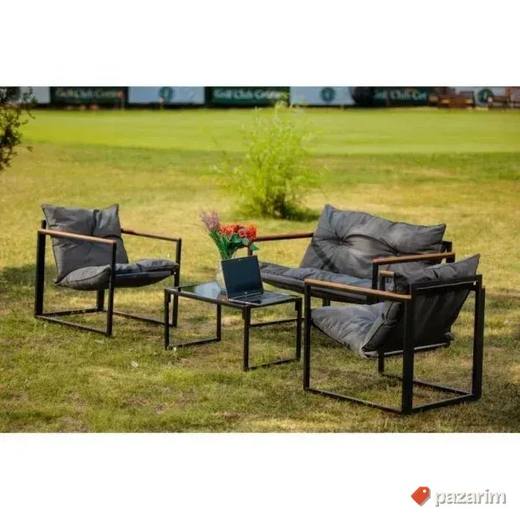 Top Bastenska Garnitura Sa Jastucima Drvo-Metal 4/1 Novo