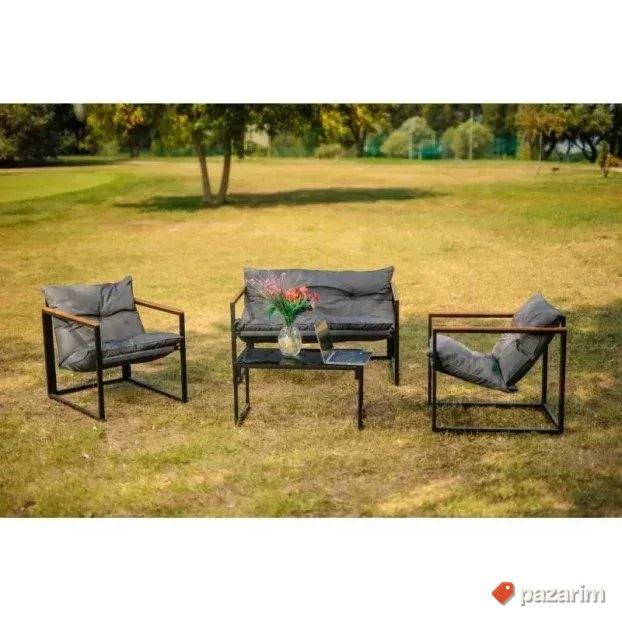 Top Bastenska Garnitura Sa Jastucima Drvo-Metal 4/1 Novo 2