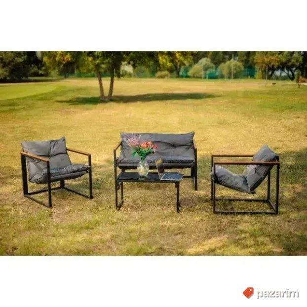 Top Bastenska Garnitura Sa Jastucima Drvo-Metal 4/1 Novo 3