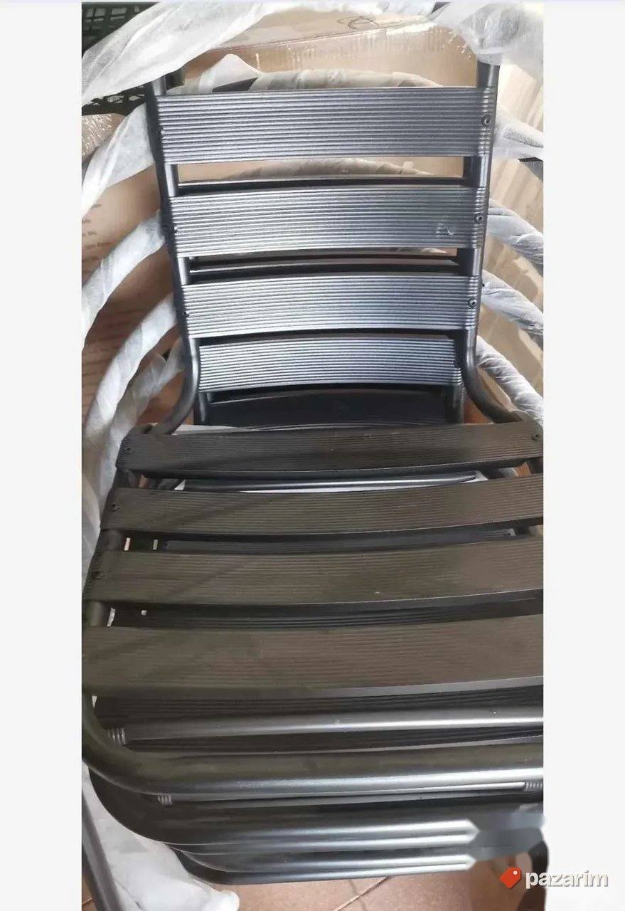 Aluminijumske Stolice Za Bastu Terasu Crna i Siva Novo 3