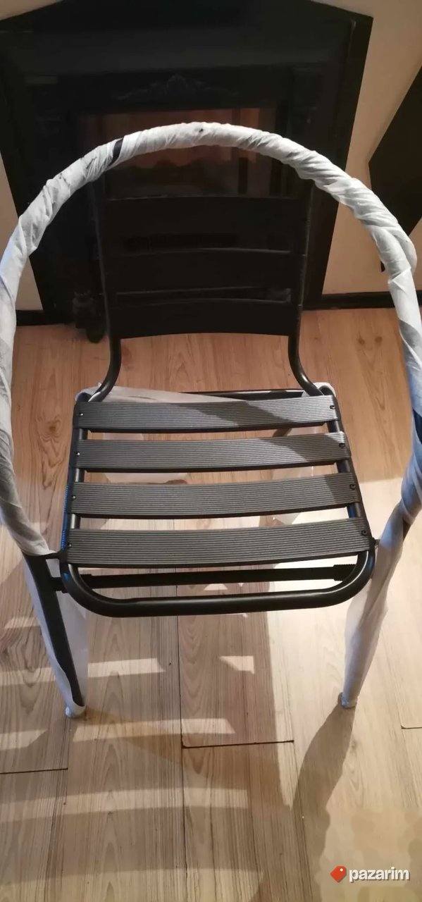Aluminijumske Stolice Za Bastu Terasu Crna i Siva Novo 7