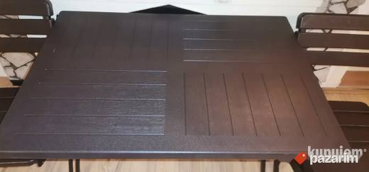 Bastenski Sto Na Rasklapanje 100x70cm Imitacija Drveta Novo