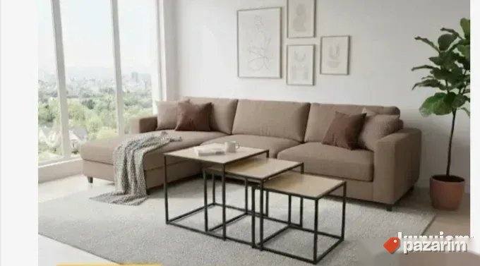 Sto Za Dnevnu Sobu Celik-Medijapan 60x60cm Set StocicaAkcija 1