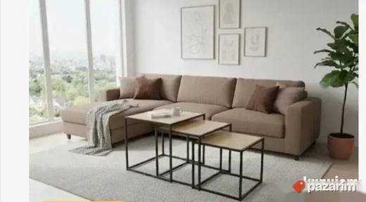 Sto Za Dnevnu Sobu Celik-Medijapan 60x60cm Set StocicaAkcija