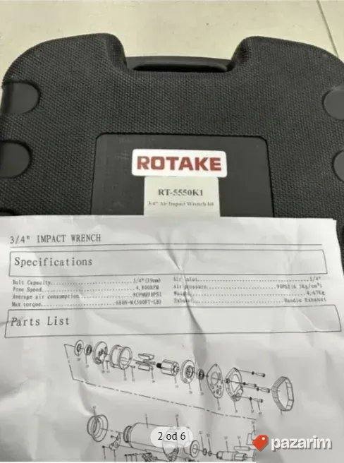 Pneumatski pištolj ROTAKE 3 4 + set kovanih gedora (8 kom) 6