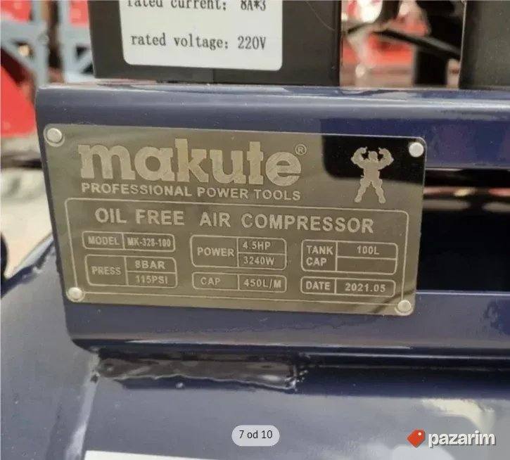 Kompresor MAKUTE 100 litara ORIGINAL 7