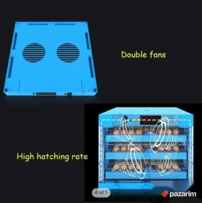 Automatski inkubator za jaja 256 komada, 80W, NOVO! 4