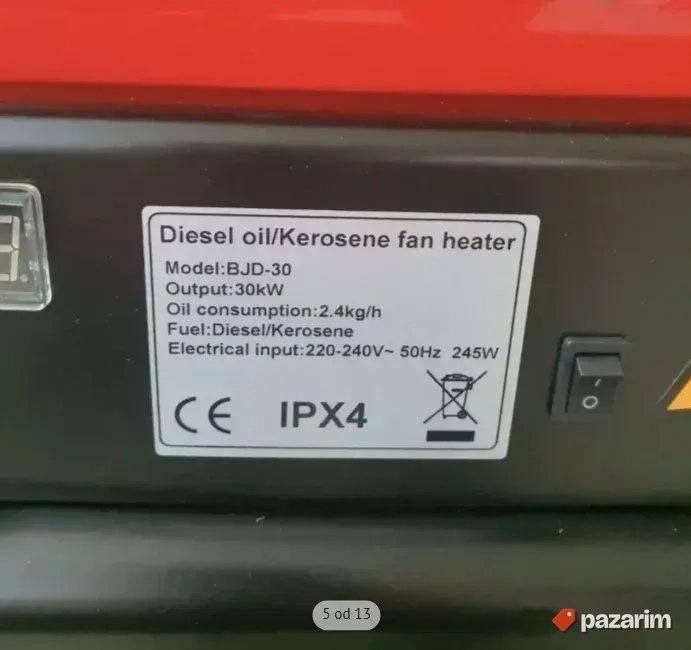 Grejalica (kalorifer) top za grejanje na naftu 30kw 5