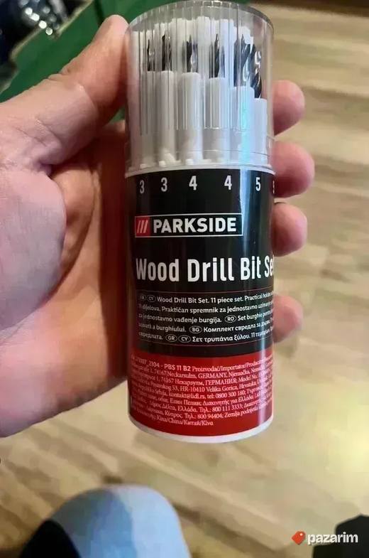 Original set od 11 burgija za drvo PARKSIDE pakovanje NOVO