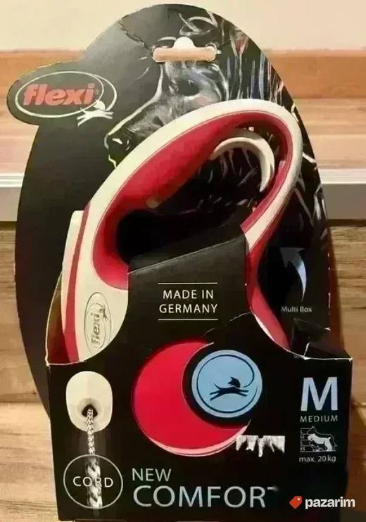 NOV crveno beli povodac FLEXI size M 5 metara kanap, do 20kg