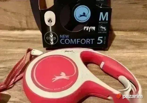 NOV crveno beli povodac FLEXI size M 5 metara kanap, do 20kg 2