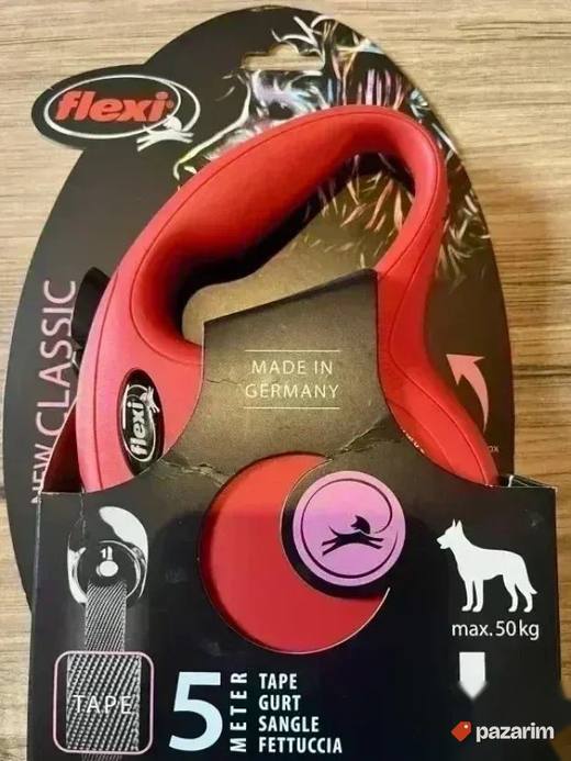 NOV crveni Flexi Povodac L TRAKA 5 met. do 50 kg New Classi